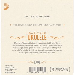 D'Addario EJ87B Ukulele Baritone Titanium